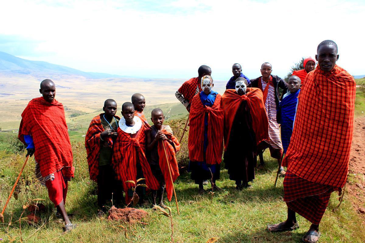 A group of Masai living in the Ngorongoro Conservation Area. 