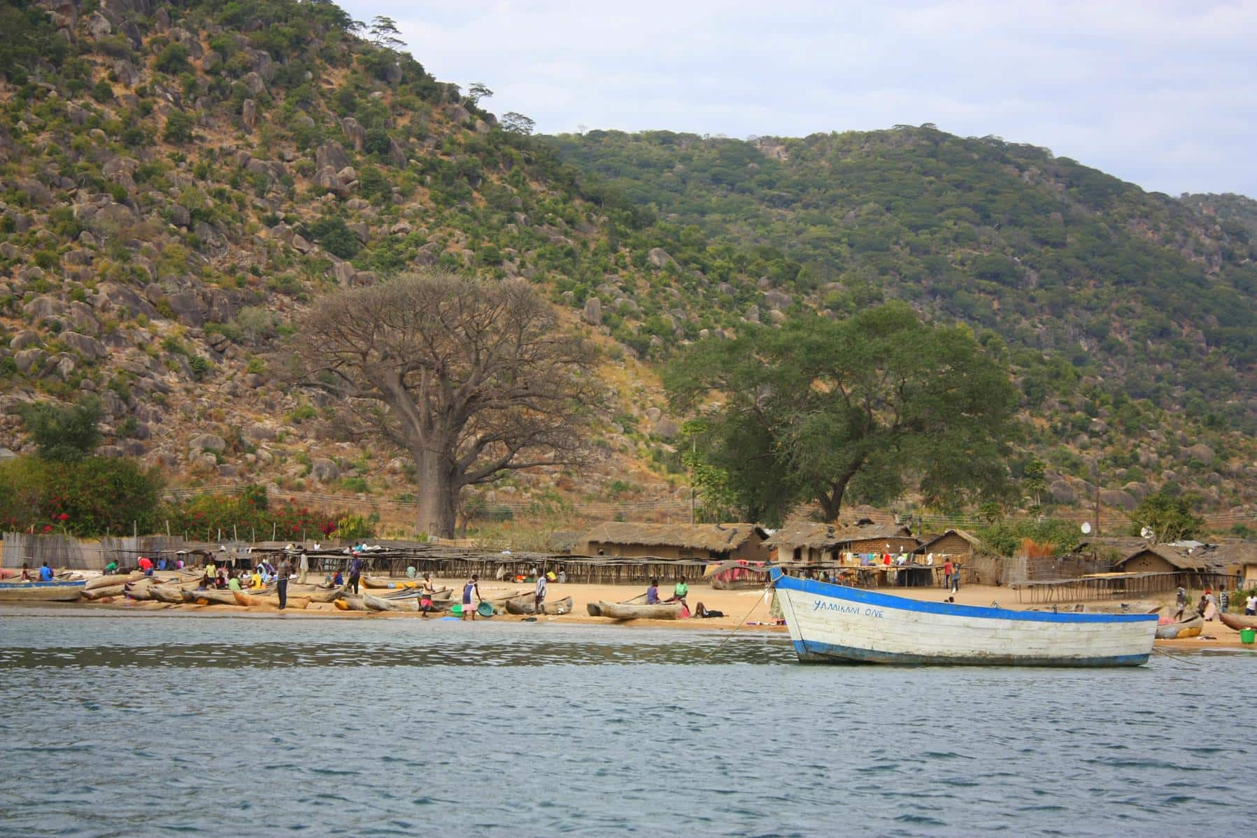 Fishing boats on Lake Malawi.