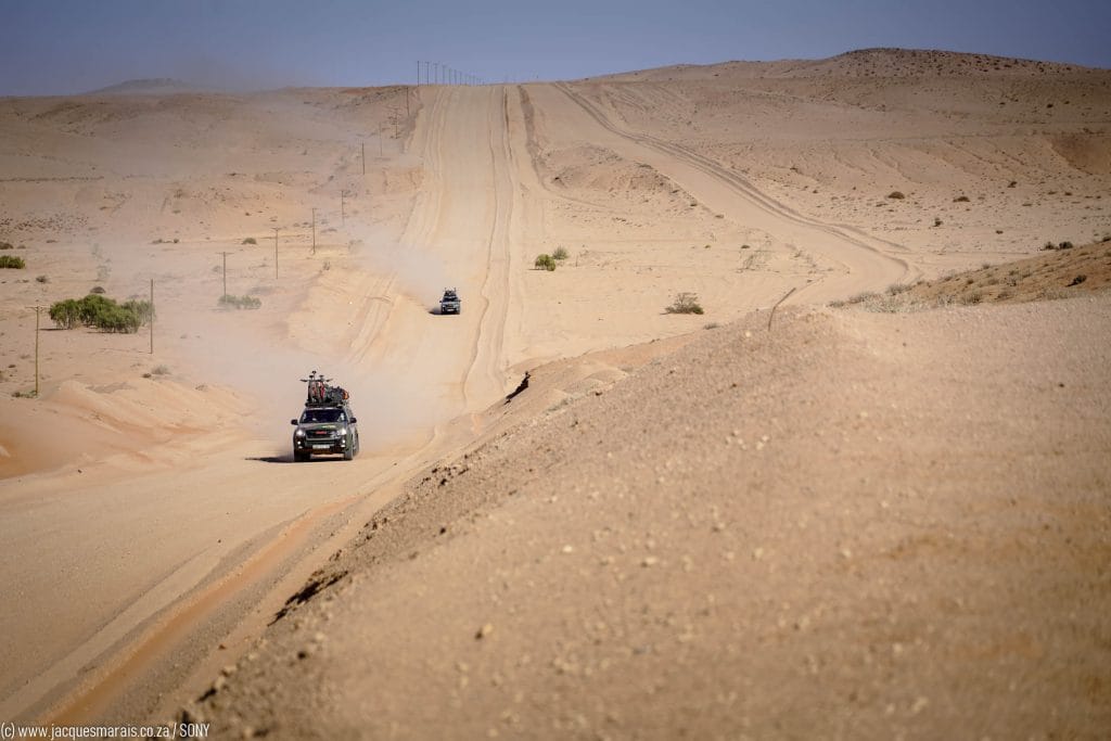 Sandy tracks in the desert